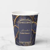 Paarse  Art Deco Vrijgezellenfeest Papieren Bekers (Achterkant)