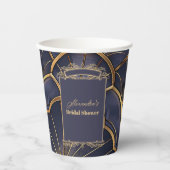 Paarse  Art Deco Vrijgezellenfeest Papieren Bekers (Voorkant)