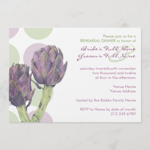 Paarse artichokes Rehearsal Dinner Invitation Kaart