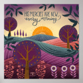 Paarse Artistic Inspiring Mercies Quote Poster (Voorkant)