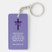 Paarse as op Cross Sleutelhanger (achterkant)