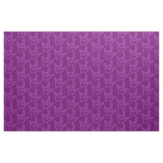 Paarse ASL I Love You Patterted Fabric Stof