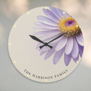 Paarse Aster Elegante Bloemige Botanische Geperson Grote Klok