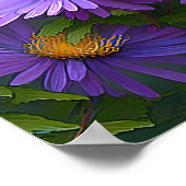 Paarse Aster Flower Art Print Poster (Hoek)