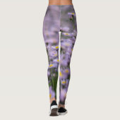 Paarse Aster Flowers Leggings (Achterkant)