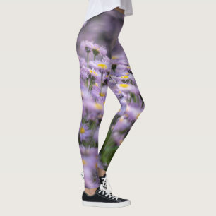 Paarse Aster Flowers Leggings