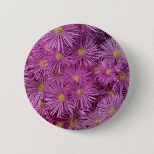 Paarse Aster Flowers Ronde Button 5,7 Cm
