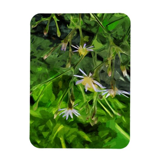 Paarse Aster onder verbrande bomen Abstract Magneet (Verticaal)