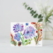 Paarse Asters Bloem Briefkaart (Staand voorkant)