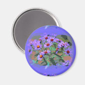 paarse asters magnet magneet (Voorkant / Achterkant)