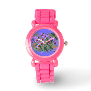 paarse asters, polshorloge horloge