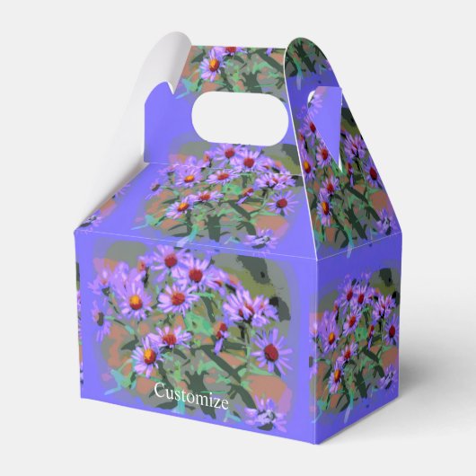 paarse asters snoep bedankdoosjes (Voorkant Zijde)