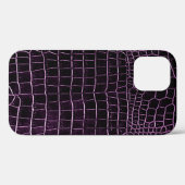 Paarse aubergine faux krokodillenleer Case-Mate iPhone case (Achterkant (horizontaal))