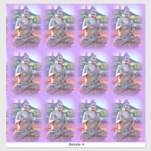 paarse aura buddha sticker (Vel)