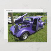 Paarse auto briefkaart (Voorkant / Achterkant)