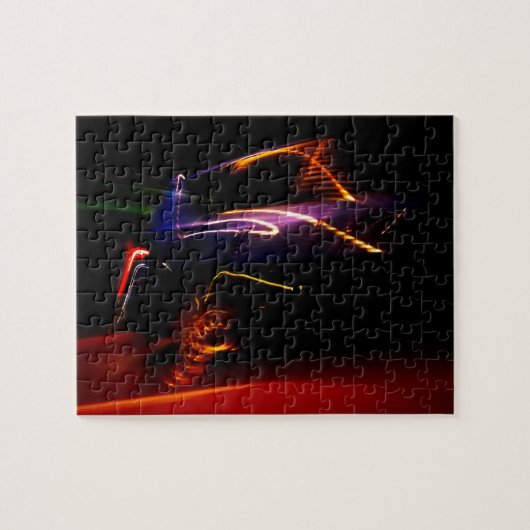 paarse auto dans legpuzzel (Horizontaal)