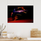 paarse auto dans poster (Keuken)