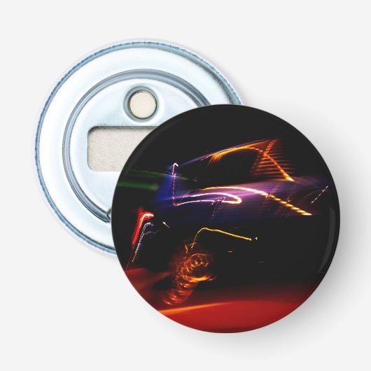 paarse autodans button flesopener (Voorkant)