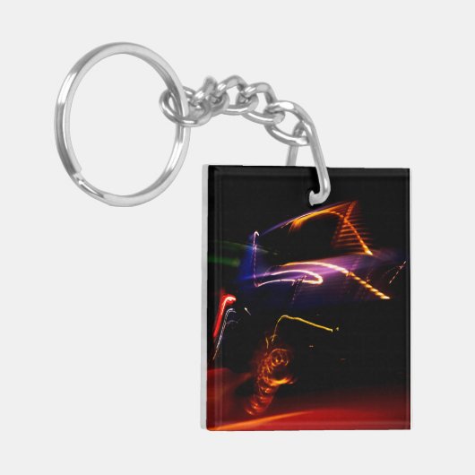 paarse autodans sleutelhanger (Voorkant Links)