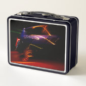 paarse autowedstrijd metalen lunchbox (Achterkant)