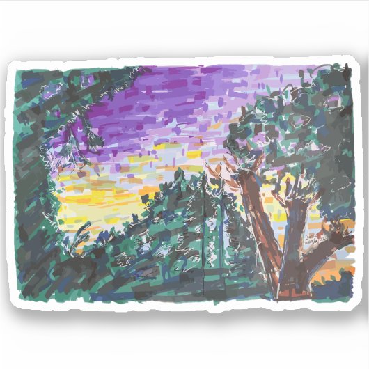 Paarse avond sticker (Voorkant)