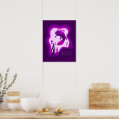 Paarse Axolotl afdrukken Poster (Keuken)