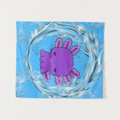 Paarse axolotl wandkleed (Voorkant (horizontaal))