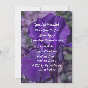 Paarse baardIris Flower Party Kaart