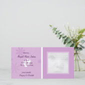 Paarse Baby aankondiging fotokaarten (Staand voorkant)