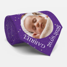 Paarse Baby Foto Naam Jaar Cadeau voor Papa