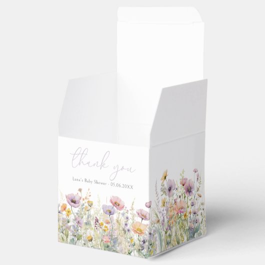 Paarse Baby in bloei bloemenwilde bloem Baby showe Bedankdoosjes (Geopend)