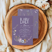Paarse Baby in Bloom Wildflower Baby shower Kaart