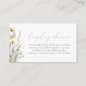 Paarse Baby in Bloom Wildflower Display Douche Informatiekaartje (Voorkant)