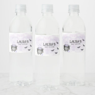 Paarse Baby is Op Komst Halloween Baby Shower Waterfles Etiket