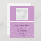 Paarse Baby Kaart (Voorkant / Achterkant)