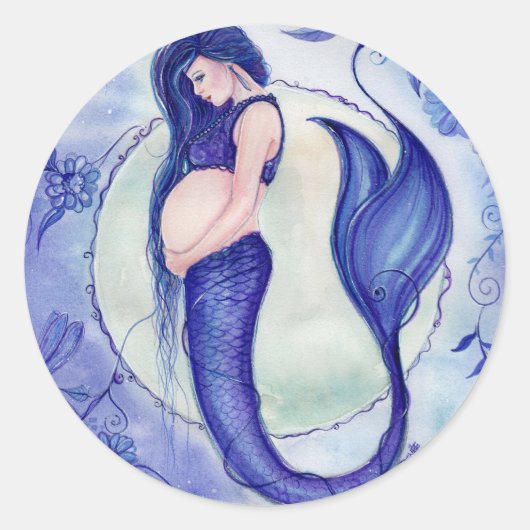Paarse Baby-mermaïde stickers van Renee (Voorkant)