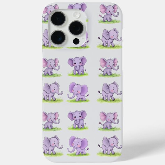 Paarse Baby Olifant iPhone/iPad Hoesje (Achterkant)