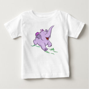 Paarse Baby Olifant Kinder Bodysuit en T-Shirt