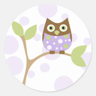 Paarse Baby Ronde Sticker