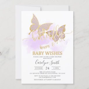 Paarse Baby shower van Butterfly Kaart