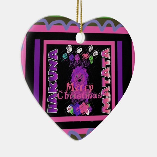 Paarse Baby Simba Vrolijk Kerstfeest Collectie Keramisch Ornament (Rechts)