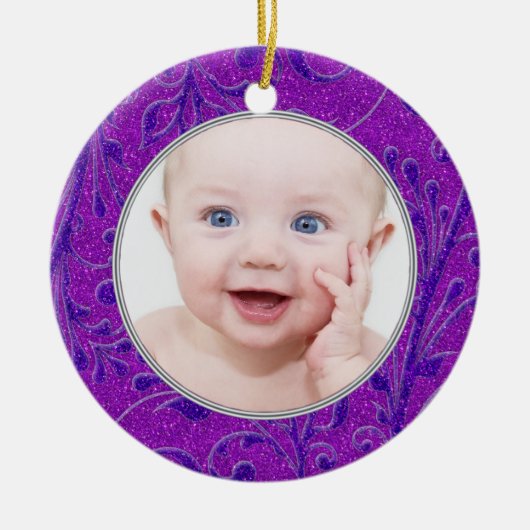 Paarse baby's eerste kerst Ornament (Voorkant)