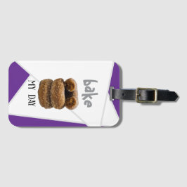 Paarse bak mijn dag bagagelabel