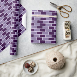 Paarse bakstenen muur naadloos patroon cadeaupapier