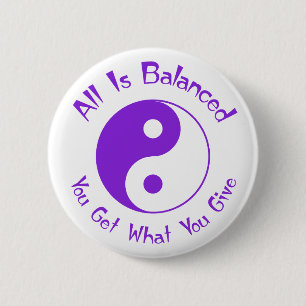 Paarse Balance Yin Yang Button