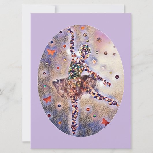 Paarse Ballerina Sugar Plum Fairy Cute Dancer Save The Date (Voorkant)