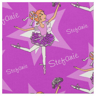 Paarse ballerina's dansen aangepaste naam stof