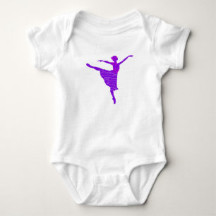 Paarse Ballet Dancer Nieuwjaar: wijdt Baby Jersey Romper