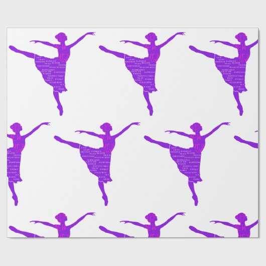 Paarse balletdanser wenst inpakpapier (Vlak)