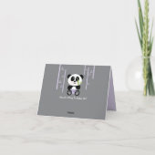 Paarse Bamboo Panda Luier Baby shower Dank u Bedankkaart (Achterkant)